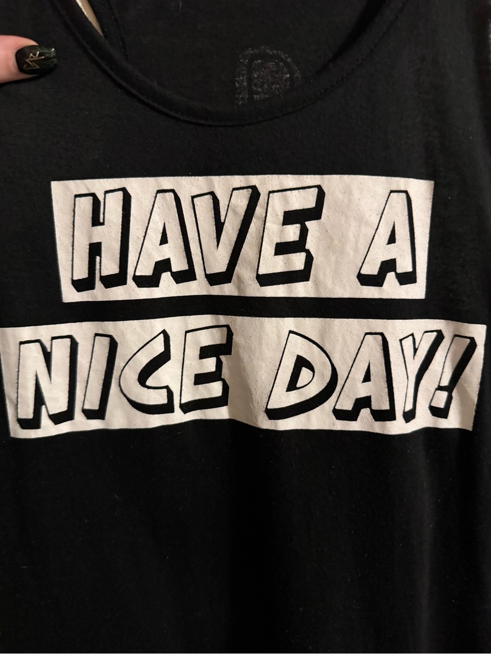 Have A Nice Day! Graphic Black Tank Top